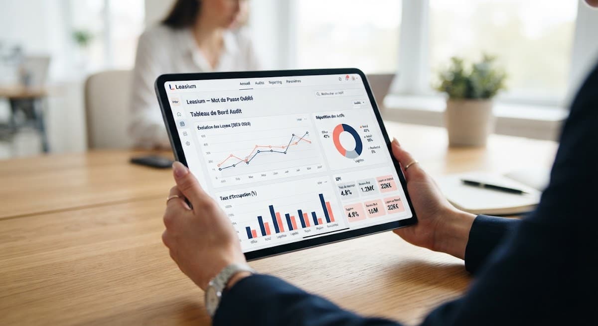 Tablette affichant des visualisations de données.